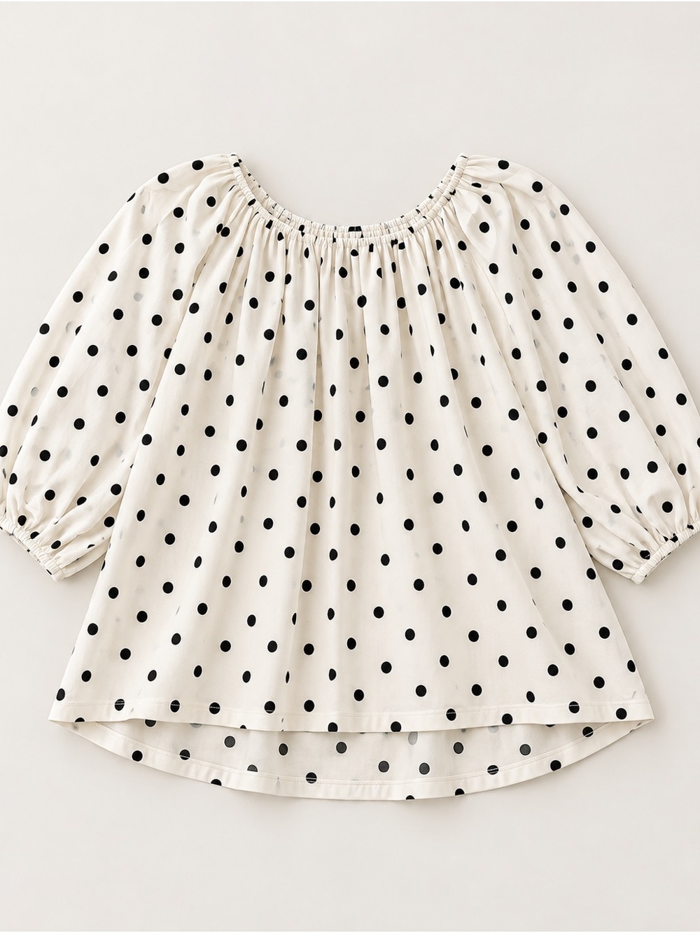 Ann Taylor Women’s Black Polka Dot Off-Shoulder Top - Classic White